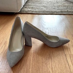 Gray Suede Block Heel by Marc Fisher